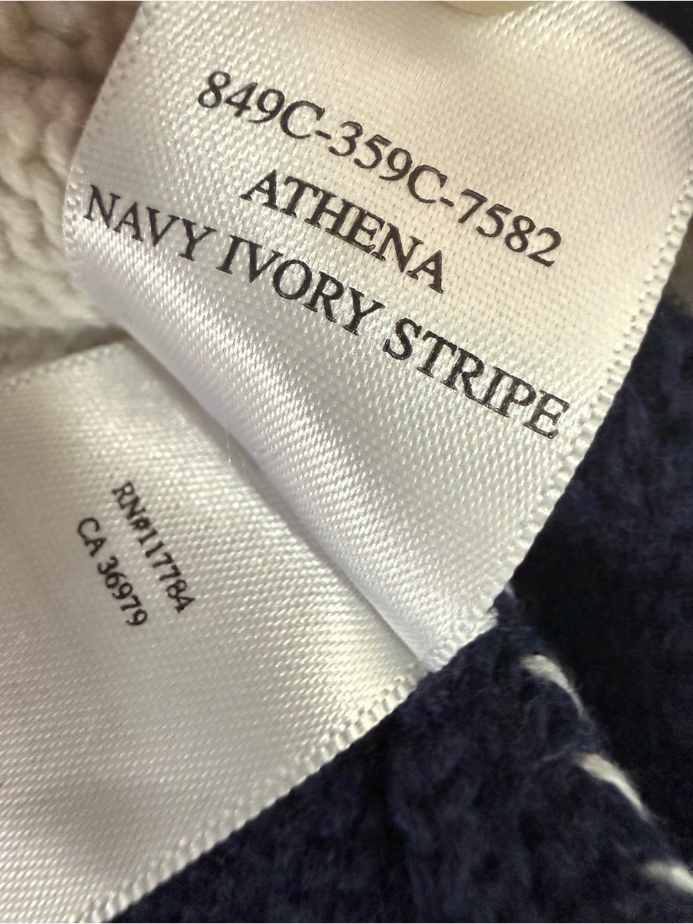 Rails Athena Pullover Bold Navy Blue & Ivory Stripe Sweater Nautical Sporty M - Picture 8 of 9